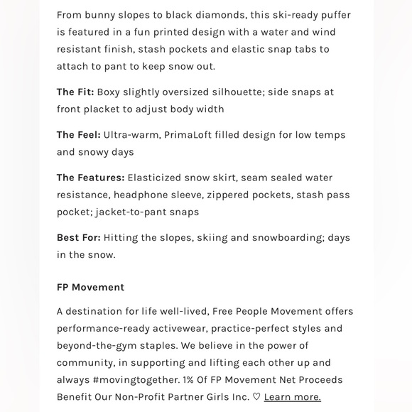 NEW Free People Bunny Slope Printed Puffer Jacket In Midnight Combo - Picture 9 of 16